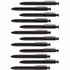 U Brands Monterey Soft Touch Ballpoint Pens 1 mm Pen Point - Retractable - Black Ink - Matte Midnight Black Metal Barrel - 12 / Pack