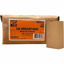 AJM Kraft Grocery Bags 2.40" Length x 4.30" Width - Brown - Kraft Paper - Grocery, Food, Sandwich, Vegetables, Grain - Recycled - 500 / Pack