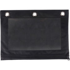 Business Source Binder Pencil Pouch 10" Height x 7.4" Width - Black - 1 Each