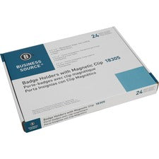 Business Source Magnetic Name Badges 3" Height x 4" Width - Rubber - White - 24 / Pack