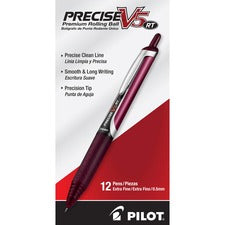 PRECISE Rollingball 0.5mm Retractable Pen 0.5 mm Extra Fine Pen Point - Refillable - Retractable - Red Ink - Liquid - Rubber Barrel - 1 Dozen
