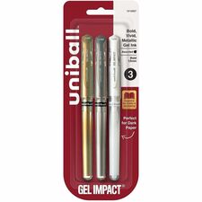 uniball&#8482; Signo Gel Impact Pens 1 mm Bold Pen Point - Multi Ink - Gel-based - 3 / Pack