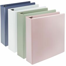 Samsill Eco-Conscious View Binder 2" Binder Capacity - Letter - 8 1/2" x 11" Sheet Size - 3 Ring(s) - Fastener(s): D-Ring - Polypropylene, Fiberboard - Riose, Indigo, Sage, White - Durable, Clear Overlay, Archival-safe, Non-glare, PVC-free, Non-stick, Ink