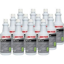 Betco BioActive Solutions Push Cleaner 32 fl oz (1 quart) - New Green Scent - Non-flammable, Non-corrosive, Caustic-free - Milky White Bottle - 12 / Carton