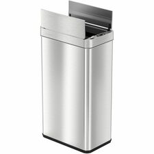 HLS Commercial 18 Gallon Wings Lid Sensor Trash Can Wing Lid - 18 gal Capacity - Touchless - Sensor, Lid Closure, Touchless, Bacteria Resistant, Smudge Resistant, Easy to Clean, Vented, Fingerprint Proof - 28.7" Height x 10.4" Width x 16.3" Depth - Brushe