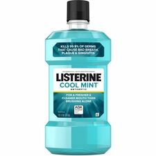 LISTERINE&reg; Cool Mint Antiseptic Mouthwash For Bad Breath, Cleaning - Cool Mint - 1.06 quart - 1 Each