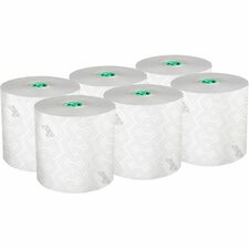 Scott Pro High-Capacity Hard Roll Towels with Elevated Design and Absorbency Pockets 1 3/4" Core - White - Paper - 6 / Carton