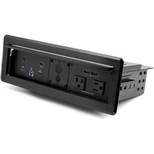 StarTech.com Power/Data Outlet Kit Black - Aluminum, Plastic, Steel - 1 Each - TAA Compliant