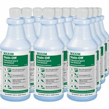 Midlab Stain-Off Professional Spot/Stain Remover Ready-To-Use - 32 fl oz (1 quart) - Odorless, Water Based, Oil Based, Anti-resoiling, Fast Acting - Blue - 12 / Carton