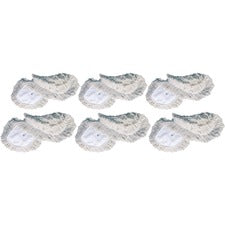 Genuine Joe Dust Mop Head Refill 60" Width x 5" Depth - Yarn, Cotton, Synthetic - White - 6 / Carton