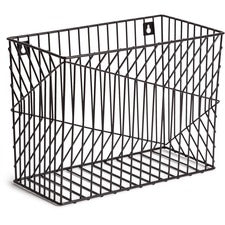 U Brands Vena Desk Organization Collection Hanging File Basket 9.50" Height x 6.80" Width x 12.40" Length - Black - Metal - 1 Each