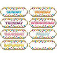 Ashley Magnetic Confetti Days Timesavers 8 - Die-cut, Write on/Wipe off - 1 Each - Multicolor