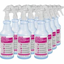 Midlab Spray & Wipe Cleaner/Degreaser Ready-To-Use - 32 fl oz (1 quart) - Citrus Scent - Rinse-free, Washable, Easy to Use - Light Green - 12 / Carton
