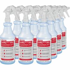Maxim Facility Multi-Surface Disinfectant Ready-To-Use - 32 fl oz (1 quart) - Washable - Colorless - 12 / Carton