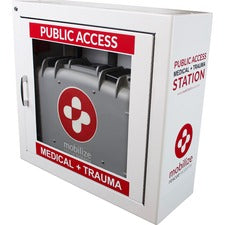 ZOLL Medical Rescue System Alarm Wall Cabinet 22.5" Width x 8" Depth x 21" Height - Damage Resistant, See-through Window, Wall Mountable - Gray - Steel