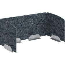 HON HUVAUS482420 Privacy Screen 46" Width x 20" Height x 23.3" Depth - Silver Frame - Polyethylene Terephthalate (PET) - Dark Gray - 1 Each