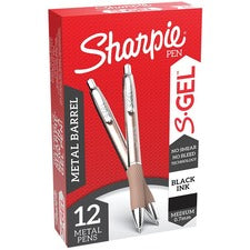 Sharpie S-Gel Pen 0.7 mm Pen Point - Black Ink - Rose Gold Barrel - 1 Dozen