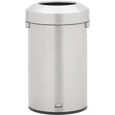 Rubbermaid Commercial Refine Waste Container 16 gal Capacity - Round - Ergonomic Handle, Non-skid, Fingerprint Resistant, Durable - 26.3" Height x 15.9" Width - Metal - Stainless Steel - 1 Each