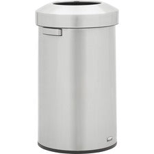 Rubbermaid Commercial Refine Waste Container 23 gal Capacity - Round - Ergonomic Handle, Non-skid, Fingerprint Resistant, Durable - 29.6" Height x 17.7" Width - Metal - Stainless Steel - 1 Each