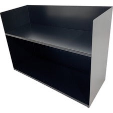 Huron 2-tier Book Rack 2 Compartment(s) - 2 Tier(s) - Horizontal - 20" Height x 29" Width x 10.25" Depth - Durable - Black - Steel - 1 Each