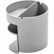 Deflecto Small Standing Desk Organizer 3.50" Height x 3.85" Width x 3.85" Depth - Portable, Spring Loaded, Built-in Cord Catcher - Gray - Acrylonitrile Butadiene Styrene (ABS) - 1 Each