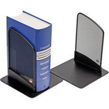 Alba Mesh Bookend 6.30" Height x 5.12" Width x 5.12" Depth - Desktop - Black - Metal - 1 Each