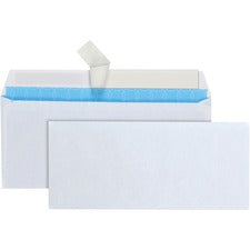 Quality Park No. 10 Treated Security Envelopes with Redi-Strip&reg; Self-Sealing Closure Business - #10 - 4 1/8" Width x 9 1/2" Length - 24 lb - Peel & Seal - White - 500 / Box