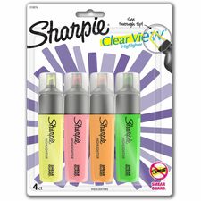 Sharpie Clear View Highlighter Pack Chisel Marker Point - Assorted Ink - 4 / Set
