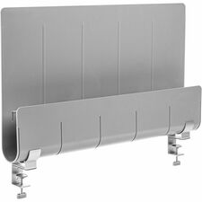 Deflecto Standing Desk Privacy Panel Organizer 16.35" Height x 24" Width x 2.70" Depth - Gray - Acrylonitrile Butadiene Styrene (ABS) - 1 Each