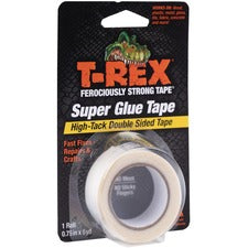 T-REX Double Sided Super Glue Tape 15 ft Length x 0.75" Width - White - Acrylic - 1 Each
