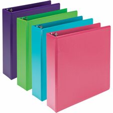 Samsill Earthchoice Durable View Binder 2" Binder Capacity - Letter - 8 1/2" x 11" Sheet Size - 425 Sheet Capacity - 3 Ring(s) - Fastener(s): Round Ring - Pocket(s): 2, Internal - Chipboard - Assorted - Recycled - Bio-based, Durable, Clear Overlay, Flexib