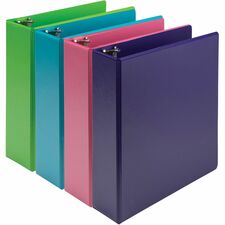 Samsill Earthchoice Durable View Binder 3" Binder Capacity - Letter - 8 1/2" x 11" Sheet Size - 550 Sheet Capacity - 3 Ring(s) - Fastener(s): Round Ring - Pocket(s): 2, Internal - Chipboard - Assorted - Recycled - Bio-based, Durable, Clear Overlay, Flexib