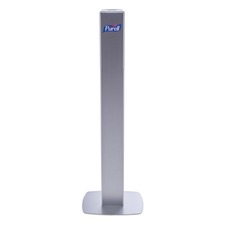 PURELL&reg; Messenger ES8 Silver Panel Floor Stand with Dispenser Floor - Silver