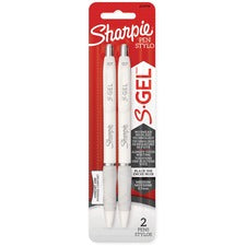 Sharpie S-Gel Pen 0.7 mm Medium Pen Point - Retractable - Black Ink - White Barrel - 2 / Pack