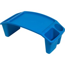 Deflecto Antimicrobial Kids Lap Tray Supplies, Paper, Book, Pencil, Crayon, Mobile Device, Decoration/Activity - 8.53" Height x 23.35" Width x 12" Depth - Blue - Polypropylene, Plastic - 1 Each