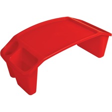 Deflecto Antimicrobial Kids Lap Tray Supplies, Paper, Book, Pencil, Crayon, Mobile Device, Decoration/Activity - 8.53" Height x 23.35" Width x 12" Depth - Red - Polypropylene, Plastic - 1 Each