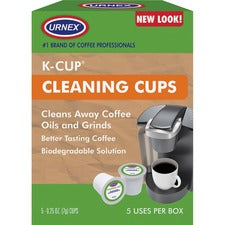 Urnex Single Brewer Cleaning Cups For Coffee Brewer - Odorless, Phosphate-free, Biodegradable - Multi - 5/Box - 1 Each
