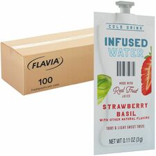 Flavia Strawberry Basil Infused Water Freshpack Strawberry Basil - 100 / Carton