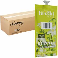 The Bright Tea Co. Jasmine Green Tea Freshpack Compatible with Flavia Aroma, Flavia Creation 300, FLAVIA Creation 600 - Green Tea - 100 / Carton