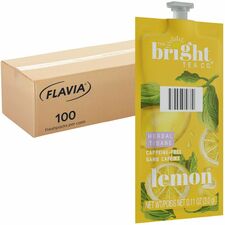The Bright Tea Co. Lemon Herbal Tea Freshpack Compatible with Flavia Aroma, Flavia Creation 300, FLAVIA Creation 600 - Herbal Tea - 100 / Carton