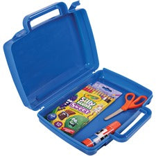 Deflecto Antimicrobial Storage Case Blue External Dimensions: 8.6" Width x 10.2" Depth x 2.7" Height - Snap-tight Closure - Plastic - Blue - For Photo, Art/Craft Supplies - 1 Each