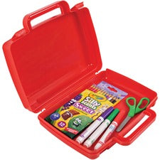 Deflecto Antimicrobial Storage Case Red External Dimensions: 8.6" Width x 10.2" Depth x 2.7" Height - Snap-tight Closure - Plastic - Red - For Photo, Art/Craft Supplies - 1 Each