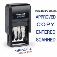 Trodat Micro Message Date Stamp Date Stamp - 0.75" Impression Width x 1" Impression Length - 10000 Impression(s) - Assorted - Recycled - 1 Each