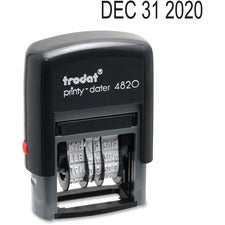 Trodat Date Only Stamp Date Stamp - 0.38" Impression Width x 1.62" Impression Length - 10000 Impression(s) - Black - Recycled - 1 Each