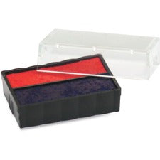 Trodat E4850L Replacement Ink Pad Red, Blue Ink - Plastic - 1 Each