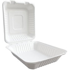 SEPG BE-FC88 Hinged Container Food, Sandwich - Microwave Safe - Bagasse Body - 200 / Carton