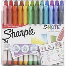 Sharpie S-Note Creative Markers, Chisel Tip Chisel Marker Point - Assorted Ink - 24 / Pack