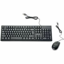 Verbatim Wired Keyboard and Mouse USB Cable Keyboard - USB Mouse - 1000 dpi - Multimedia Hot Key(s) - Symmetrical - Compatible with Linux, Windows, ChromeOS, Mac, PC, Mac OS - 1 Each