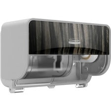 Kimberly-Clark Professional ICON Standard Roll Horizontal Toilet Paper Dispenser Coreless - 2 x Roll - Ebony Woodgrain - Refillable, Key Lock - 1 Each