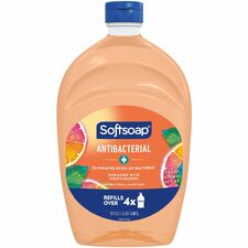 Softsoap Antibacterial Hand Soap Crisp Clean Scent - 1.56 quart - Bacteria Remover - Hand, Skin, Kitchen, Bathroom - Moisturizing - Antibacterial - Orange - Refillable, Recyclable, Paraben-free, Phthalate-free, pH Balanced, Biodegradable - 1 Each